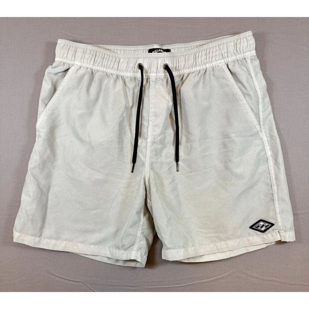 Men's Billabong Sage Green Drawstring Swim Trunks All Day Laid Back Size Medium